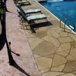 Grand Flagstone Concrete Pool Deck